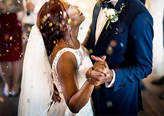 Couple dancing at wedding